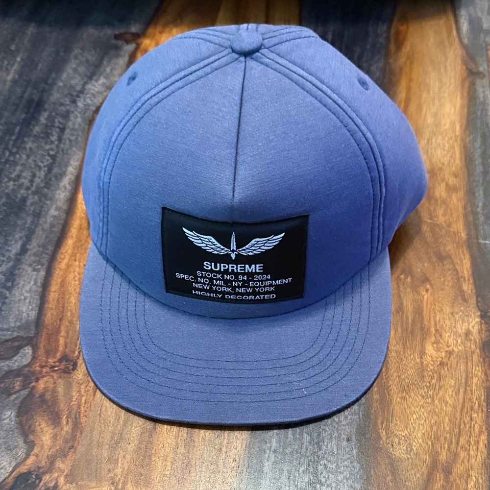 Supreme Navy Cap with Black Logo Patch